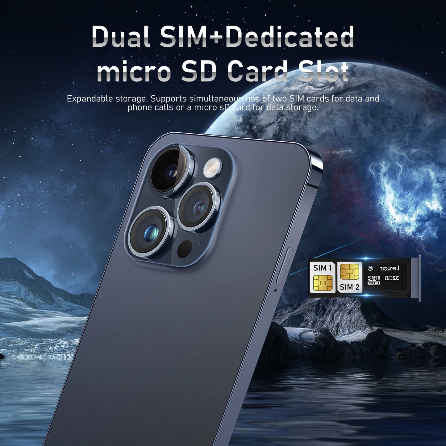 Hot Sale I16 Pro Max Cross-border Mobile Phones16+1T Truly Smart Island7.3Inch Android8.1Meikeduo OZON Batch
