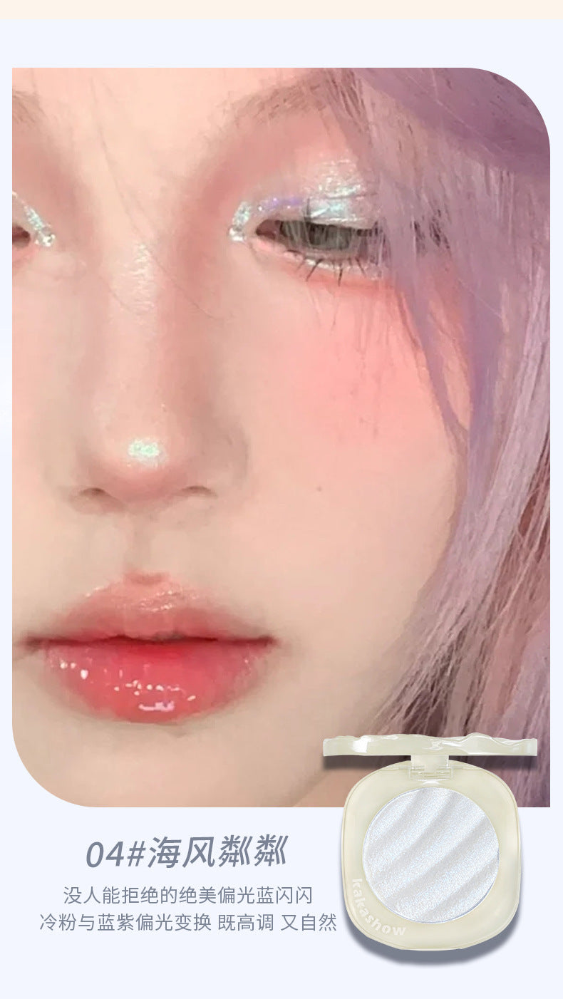 kakashow Shimmer Highlighter Powder Face Brightening 3D Pearlescent Polarized Fine Shimmer Student Contouring Mashed Potato Highlighter