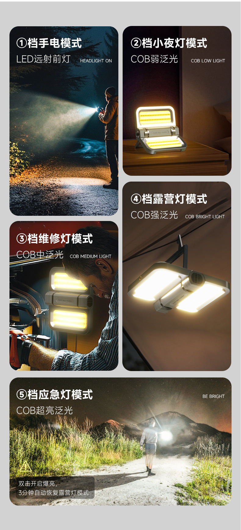 LEM Outdoor Camping Lantern Rechargeable Long Battery Life Solar Emergency Light Home Power Outage Backup Magic Lighting Lamp
