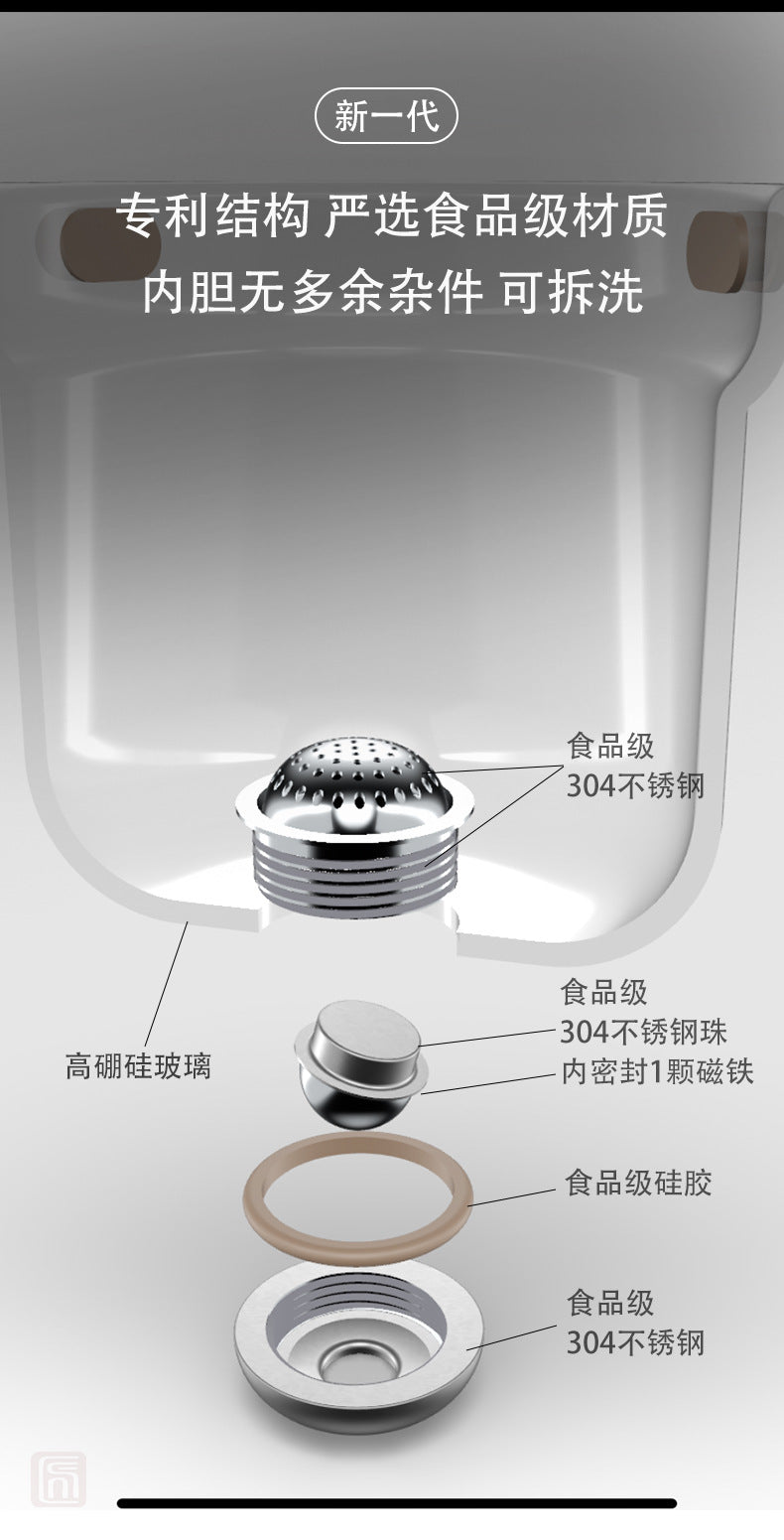 New Style Slim Waist Rodless Elegant Cup One-Click Magnetic Filter Glass Teapot Automatic Tea-Water Separation Tea Cup
