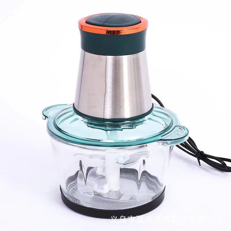 Glass Meat Grinder Household Electric Small Chopper Multi-Functional Kitchen Blender Garlic Paste Meat Mincer Baby Food Processor