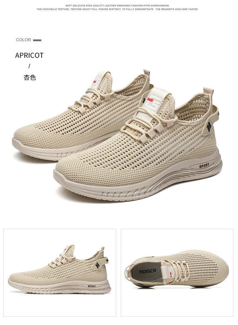 2024Wholesale Dropshipping Casual Sports Shoes Lightweight Breathable Trendy Men's Shoes Summer New Soft Sole Round Toe