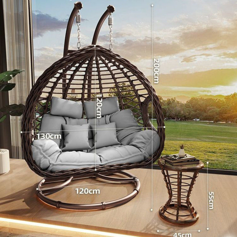 Outdoor Hanging Basket Chair Swing Courtyard Double Hanging Chair Home Balcony Indoor Internet Celebrity Bird's Nest Hammock Rattan Chair Rocking Chair