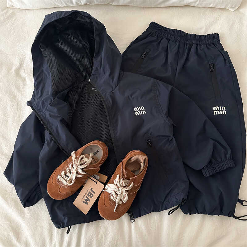 Sweet Little Chef Children's Set2025Autumn New Boys and Girls Hooded Letter Set Baby Workwear Two-Piece Set Trendy