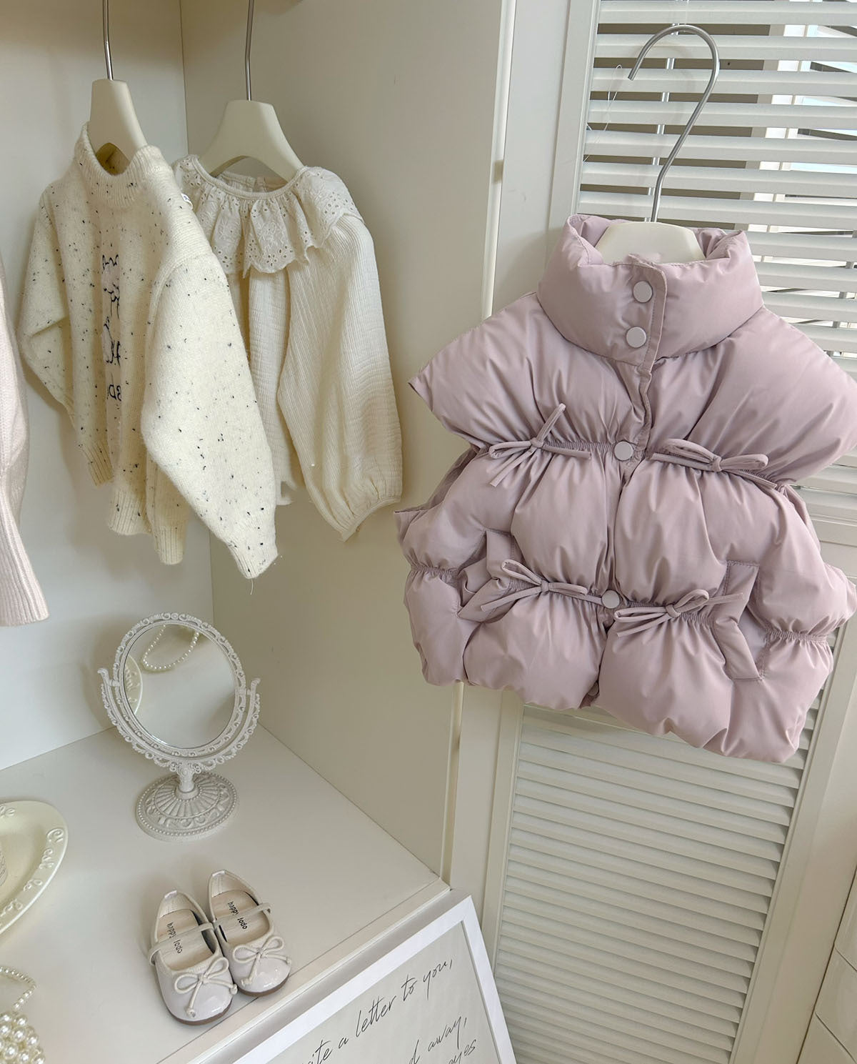 Sweet Little Girl's Vest Autumn Winter New Fashionable Children's Padded Vest Winter Baby Warm Sleeveless Jacket