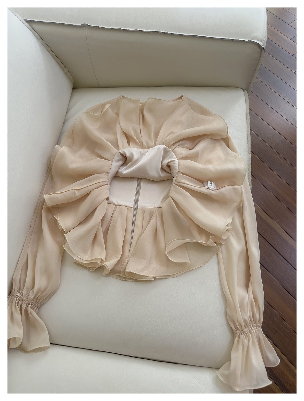 Yige Lila2025Early Autumn New Apricot Waist-Cinching Long Sleeve Coat Paired with Long Skirt 71443+51361