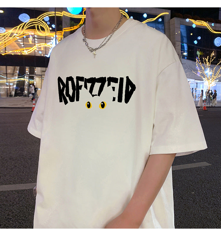 Short Sleeve T Men's Summer New Heavyweight Pure Cotton Crew Neck T-Shirt Large Size Loose Fit Men's Short Sleeve ins Fashion brand top