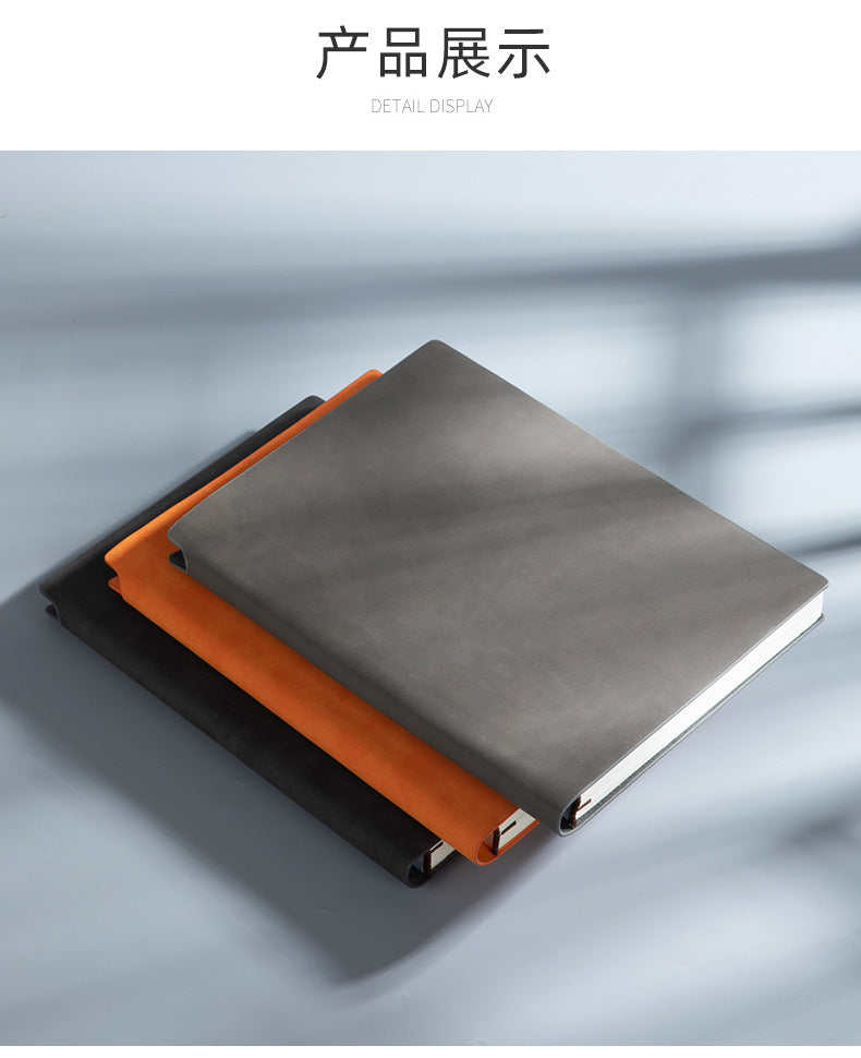 Custom Side Pen Slot Notebook logo Thickened Sheepskin Leather Notebook A5/A6Minimalist Business Journal