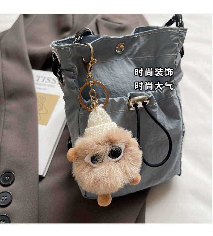 Internet celebrity ins Single Shoulder Crossbody Drawstring Small Bag2025Niche Fashion Lightweight mini Women's Nylon Phone Bag