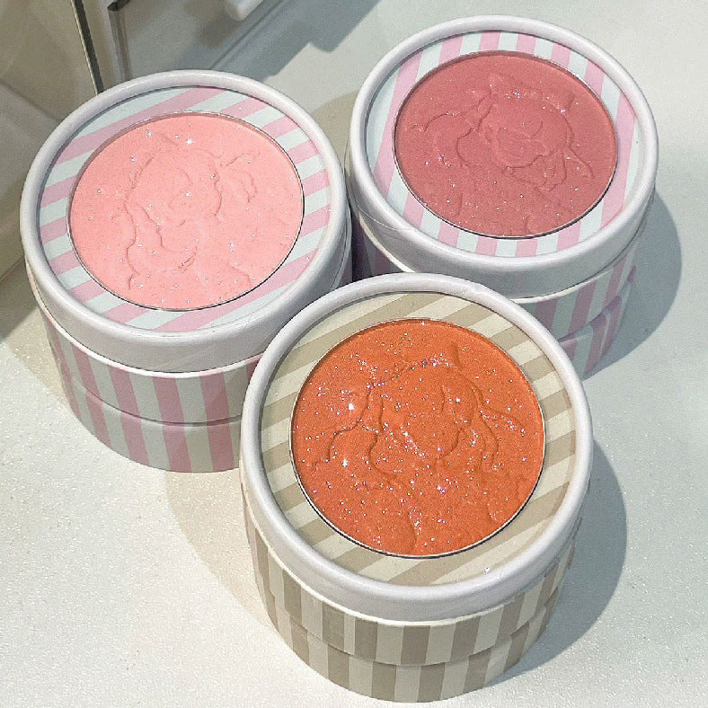 HERORANGE Little Fairy Embossed Blush Colorful Pure Desire Blush Purple Fine Shimmer Matte Contour Atmosphere Rouge595