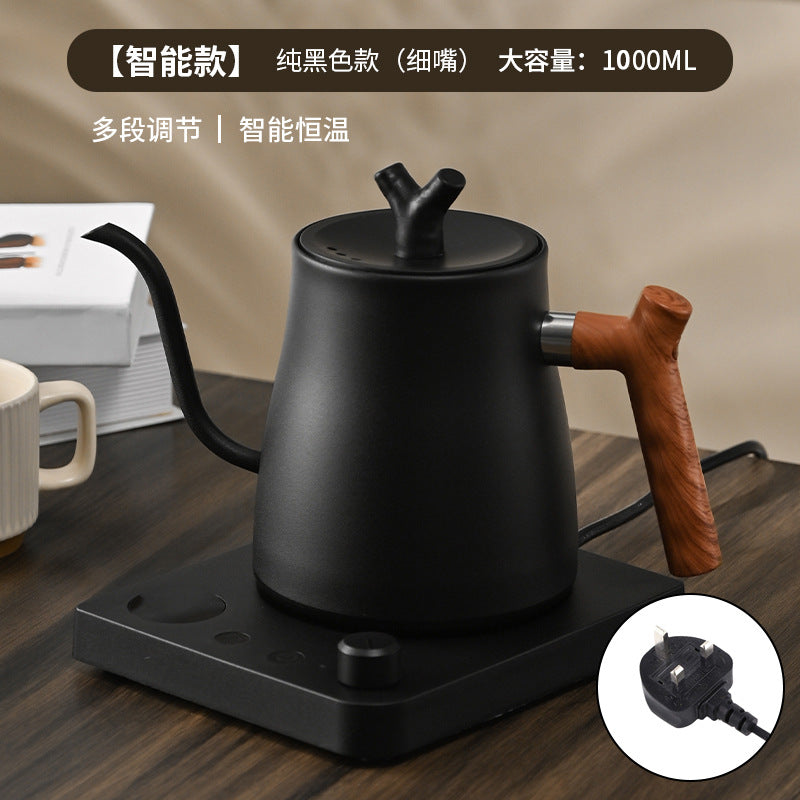 Electric Kettle Cross-Border Knob Temperature Control Narrow Spout Long Spout Pour Over Coffee Pot Stainless Steel Kettle Electric Kettle