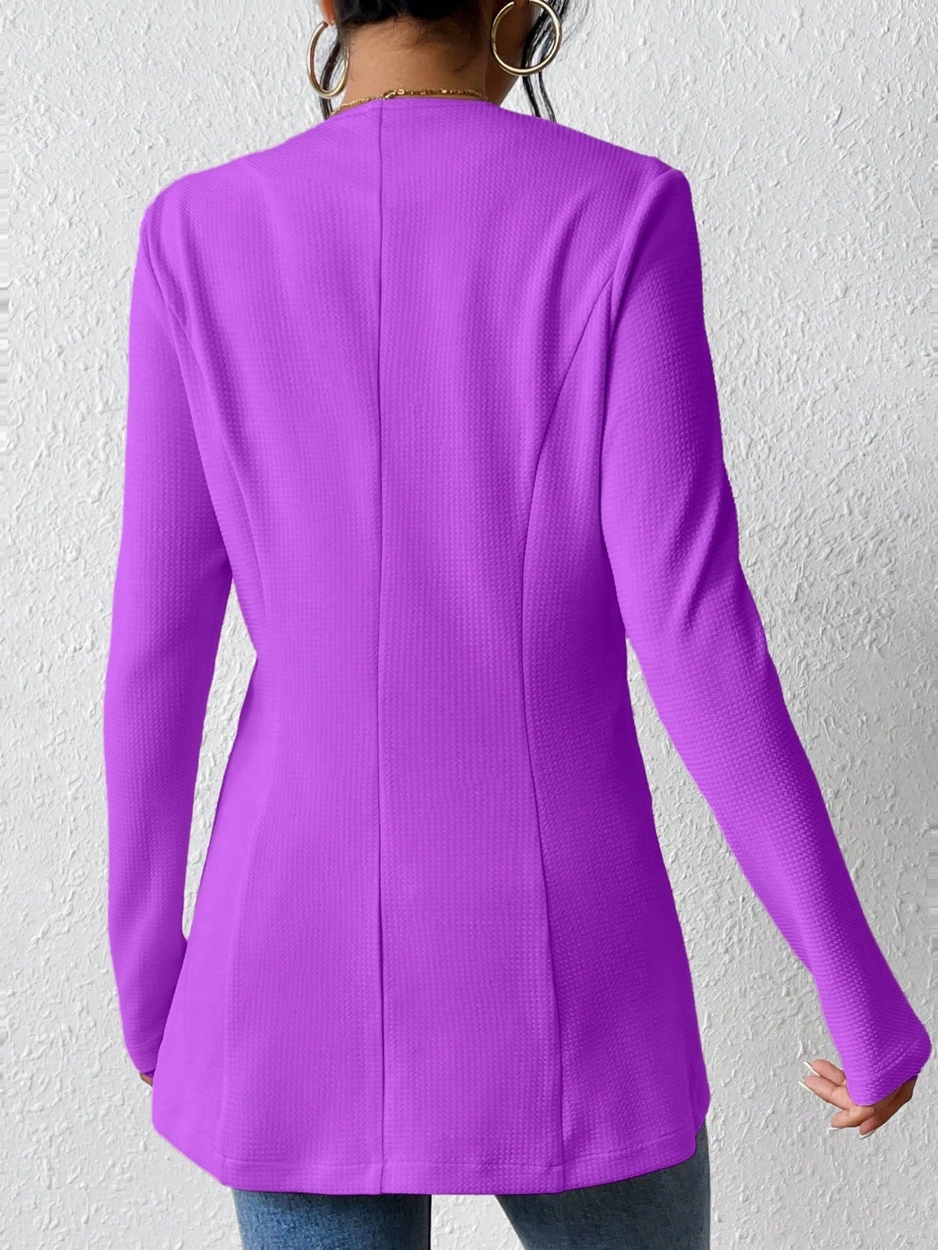 2025New Korean Fashion Style from Amazon Europe and America V Single Button Solid Color Long Sleeve Blazer