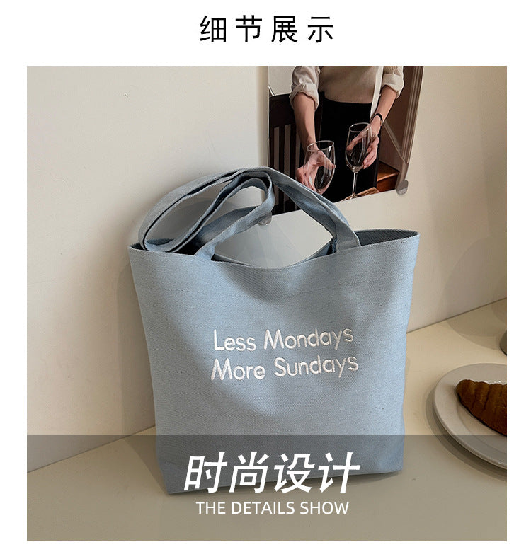 Vintage American Style Canvas Bag ins Large Capacity Student Commuter Artistic Single Shoulder Bag for Class Tote Bag for Women