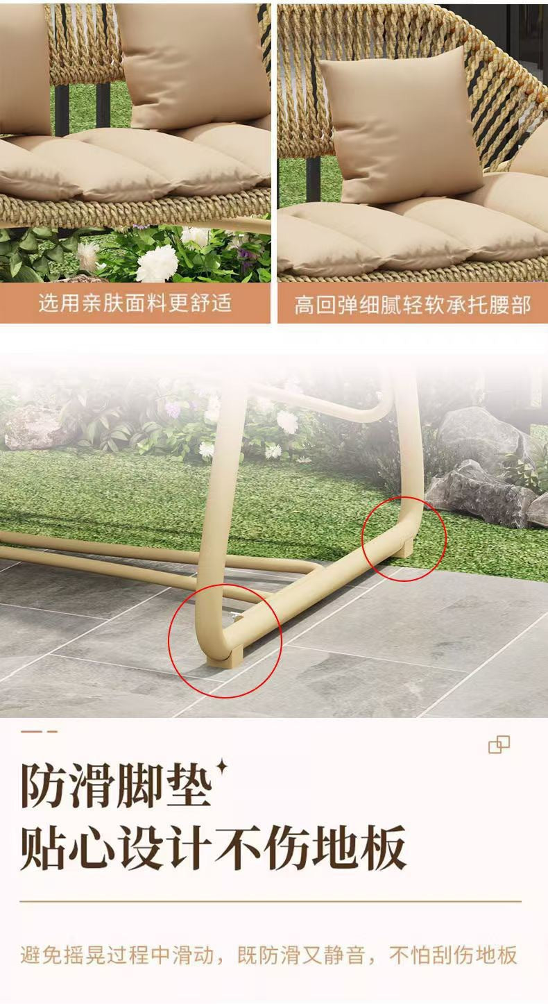 Outdoor Swing Courtyard Cradle Hanging Chair Villa Garden Balcony Terrace Leisure Lazy Internet Celebrity Double Swing Chair