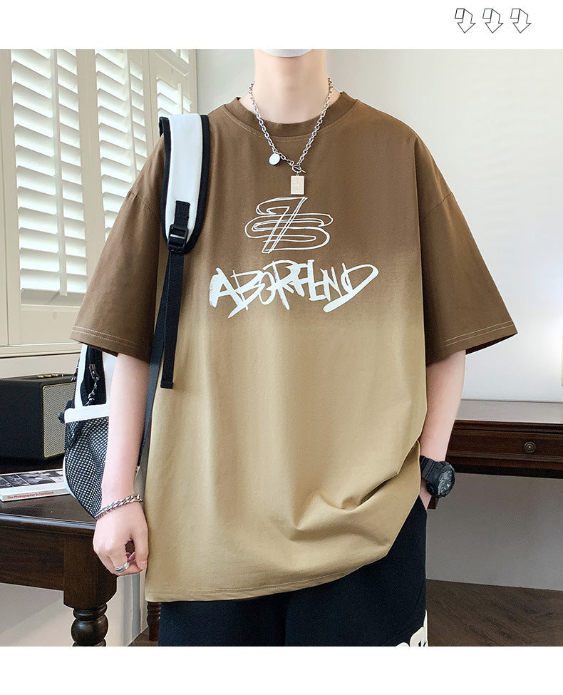Youth Summer Ice Silk Short Sleeve t T-shirt for boys in summer2025New style junior high and high school student short-sleeve tops