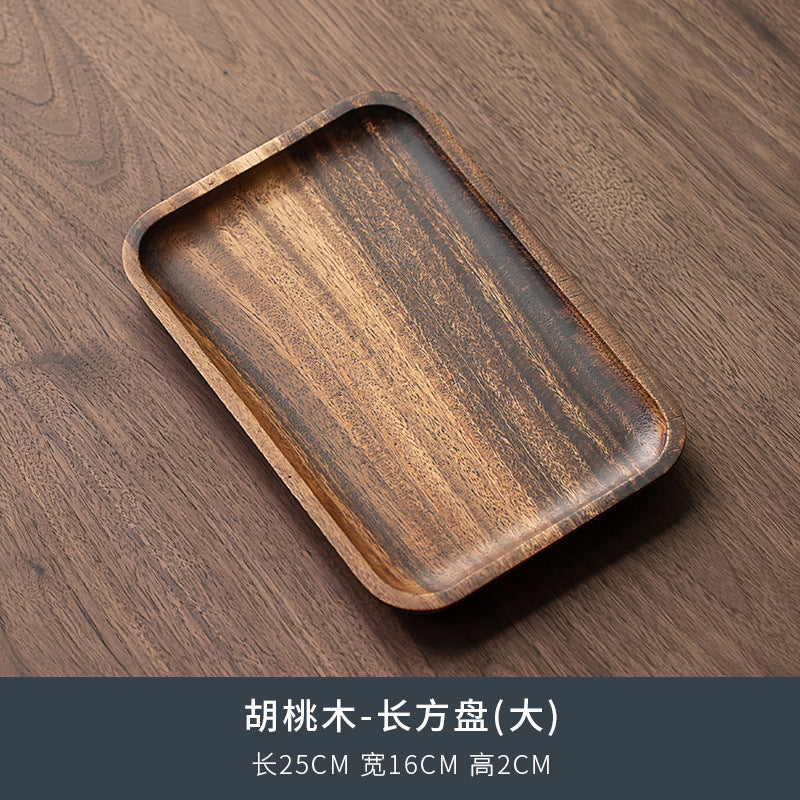 Walnut Tea Tray Minimalist Dry Tea Tray Cup Storage Tray Chinese Style Candy Dessert Fruit Tray Tea Room Tea House Wholesale