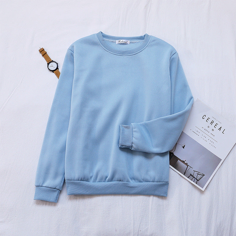 Base Layer Sweatshirt for Women, Autumn and Winter Loose Fit Lazy Style Hoodless Jacket, Thickened Couple Style, Korean Version, Class Uniform Wholesale