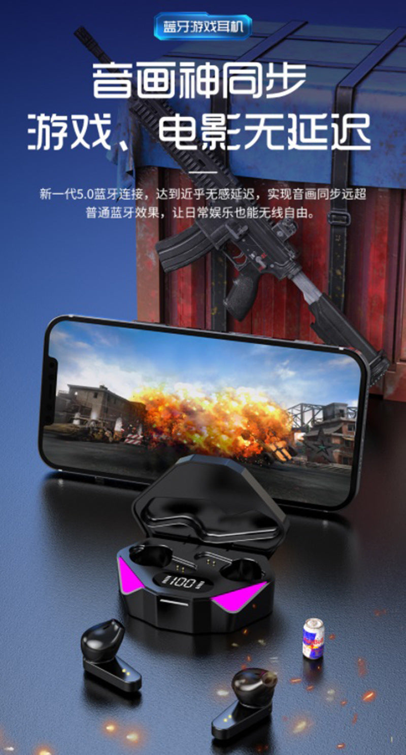 Cross-border Exclusive Hot-Selling Bluetooth Earphones X15Wireless In-Ear Headphones5.3E-Sports Low Latency Digital Display Gaming Headset