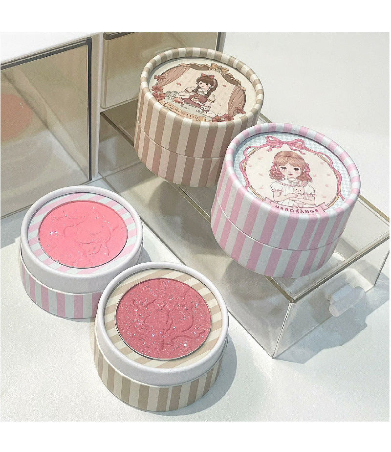 HERORANGE Little Fairy Embossed Blush Colorful Pure Desire Blush Purple Fine Shimmer Matte Contour Atmosphere Rouge595