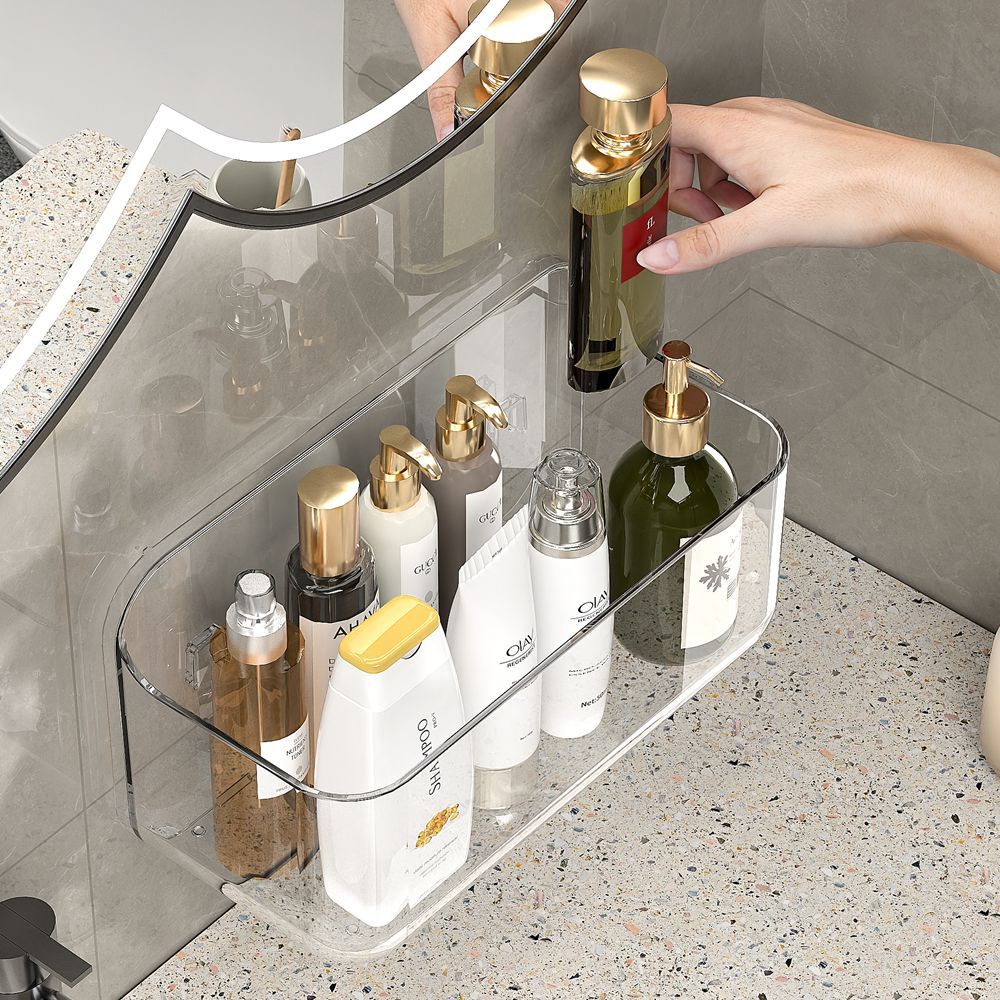 Bathroom Suction Cup Storage Rack Wall-Mounted Draining Rack No-Drill Hanging Rack Toilet Wall Soap Storage