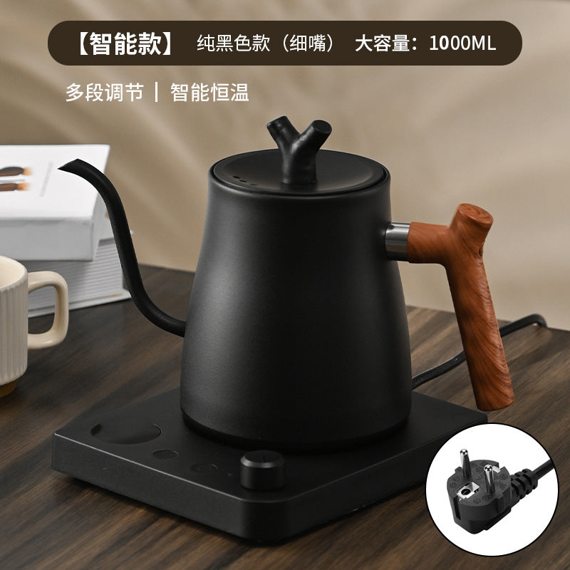 Electric Kettle Cross-Border Knob Temperature Control Narrow Spout Long Spout Pour Over Coffee Pot Stainless Steel Kettle Electric Kettle