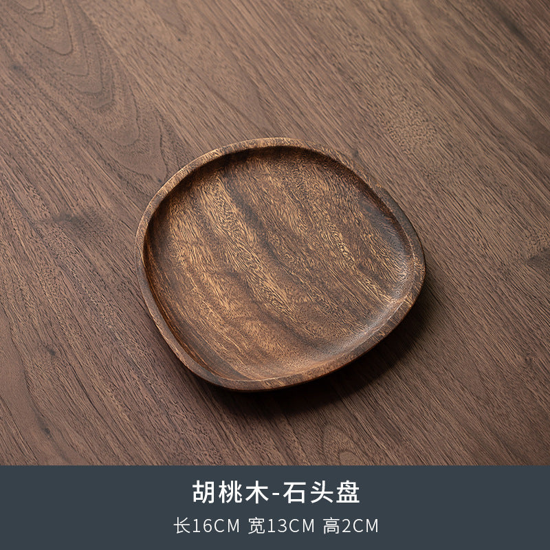 Walnut Tea Tray Minimalist Dry Tea Tray Cup Storage Tray Chinese Style Candy Dessert Fruit Tray Tea Room Tea House Wholesale