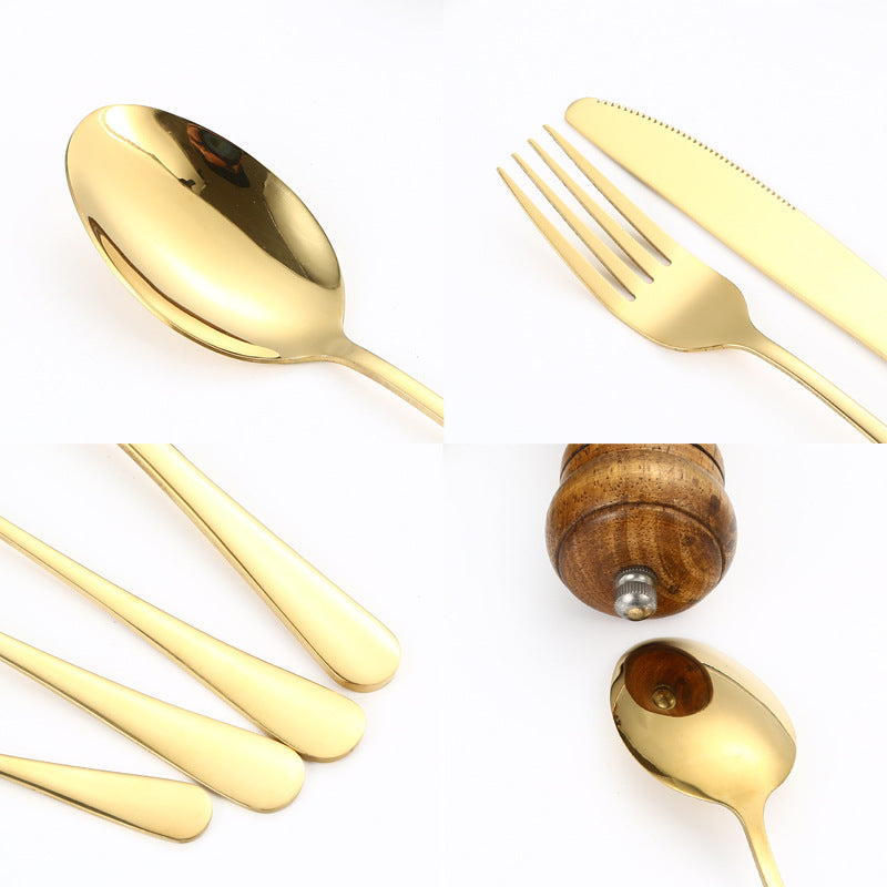 tableware set Stainless Steel Tableware1010Series Western Dining Rack Knife Fork Spoon24Set of Color Boxes