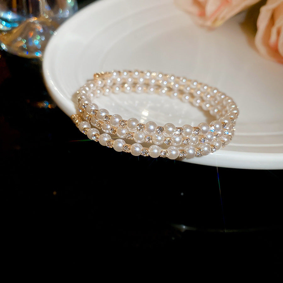 Baroque Pearl Wrap Open Bracelet Fashionable Light Luxury Elegant High-end Bracelet New Style Hand Jewelry Wholesale