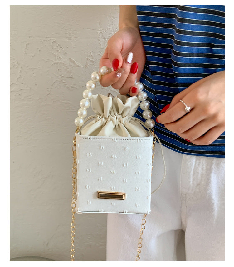 Autumn Small Bag2025New Trendy Fashionable Versatile Pearl Handbag High-Quality Texture Crossbody Bag