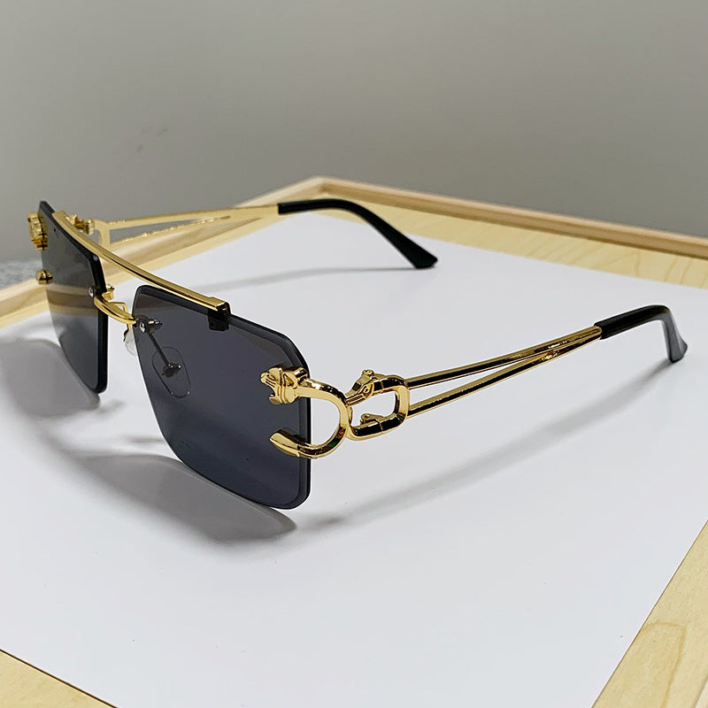 European and American Cross-Border Hot-Selling Double-Beam Edge-Cut Sunglasses for Men Wholesale Trendy Personality Sunglasses for Women sunglasses