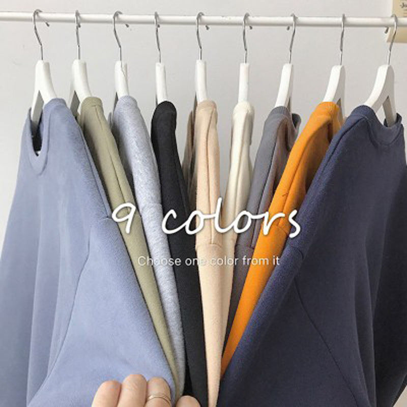 Base Layer Sweatshirt for Women, Autumn and Winter Loose Fit Lazy Style Hoodless Jacket, Thickened Couple Style, Korean Version, Class Uniform Wholesale