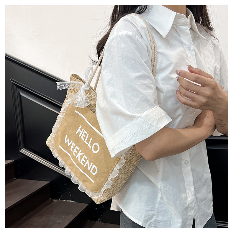 2025Large Capacity Elegant Korean Style Bag for Women Linen Canvas Bag Fashionable Eco-friendly Shopping Bag Single Shoulder Casual Handbag