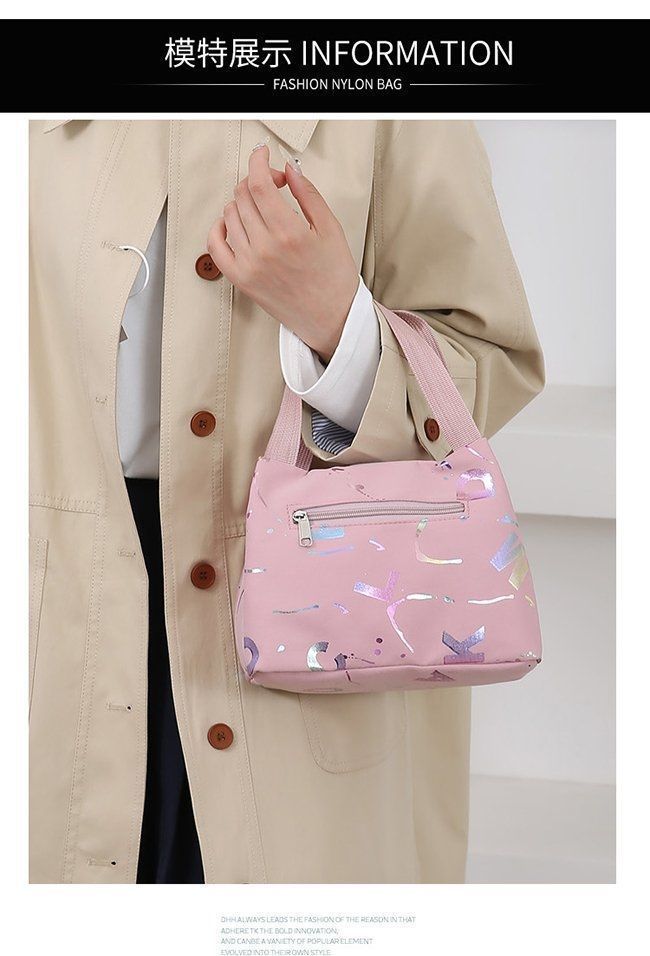 Cloth Bag Women Canvas Handheld Small Bag Oxford Cloth Waterproof Lunch Bag Phone Bag Women Bag New Style Mom Shopping Bag