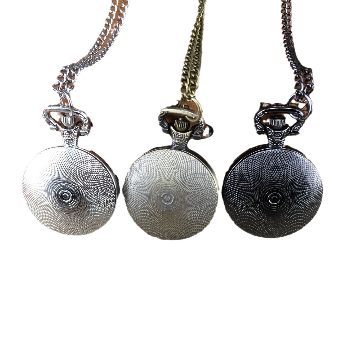 In Stock Fast Delivery Medium Size Sticker Flip Cover Retro Pocket Watch Children's Watch DIY Necklace Watch Student Watch Wholesale with Pictures