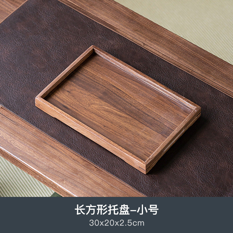 Walnut Tea Tray Minimalist Dry Tea Tray Cup Storage Tray Chinese Style Candy Dessert Fruit Tray Tea Room Tea House Wholesale