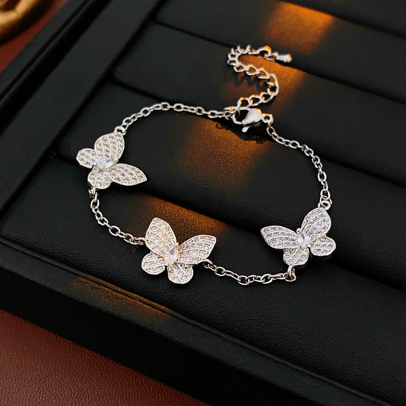 Medieval vintage Geometric Zircon Bracelet Simple Fashionable Elegant Versatile Bracelet Design Sense Niche Jewelry for Women