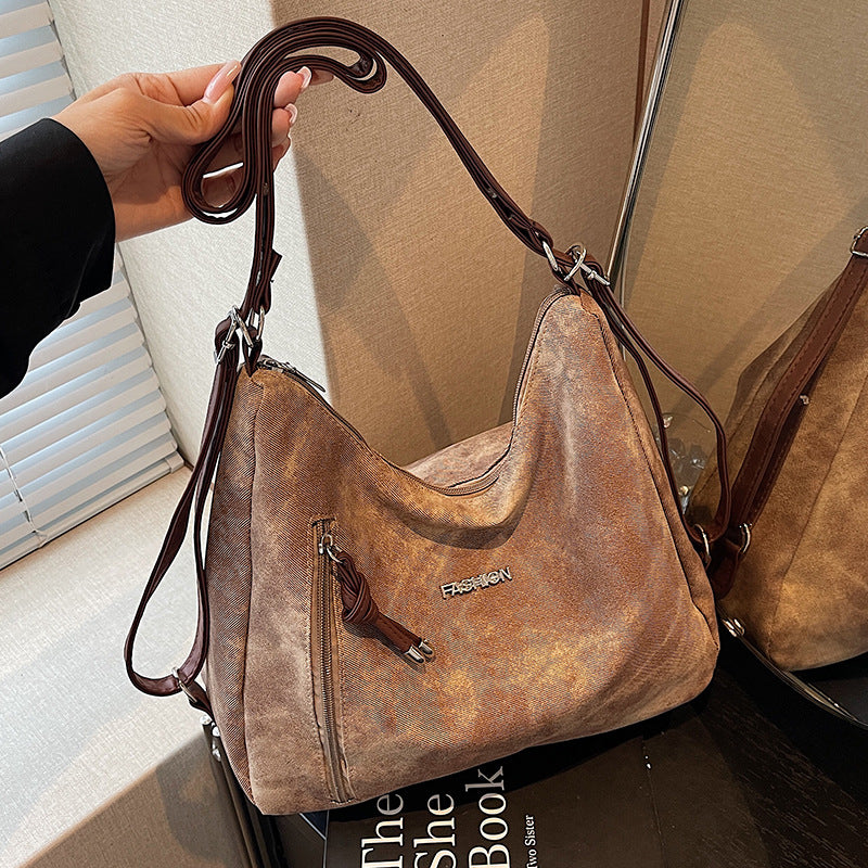 Melard Women's Bag2025New Crossbody Bag Winter Versatile High-End Feel Shoulder Bag Large Capacity Tote Bag