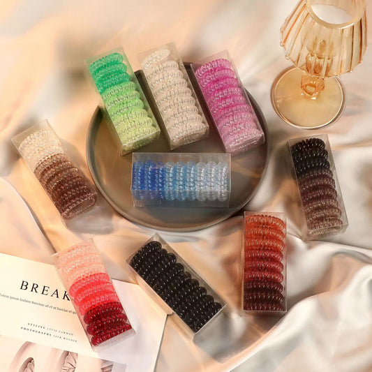 TikTok Hot Trend Korean Version ins Internet Celebrity Boxed Gradient Telephone Wire Hair Tie Fresh Style Elastic Band One Piece Dropshipping