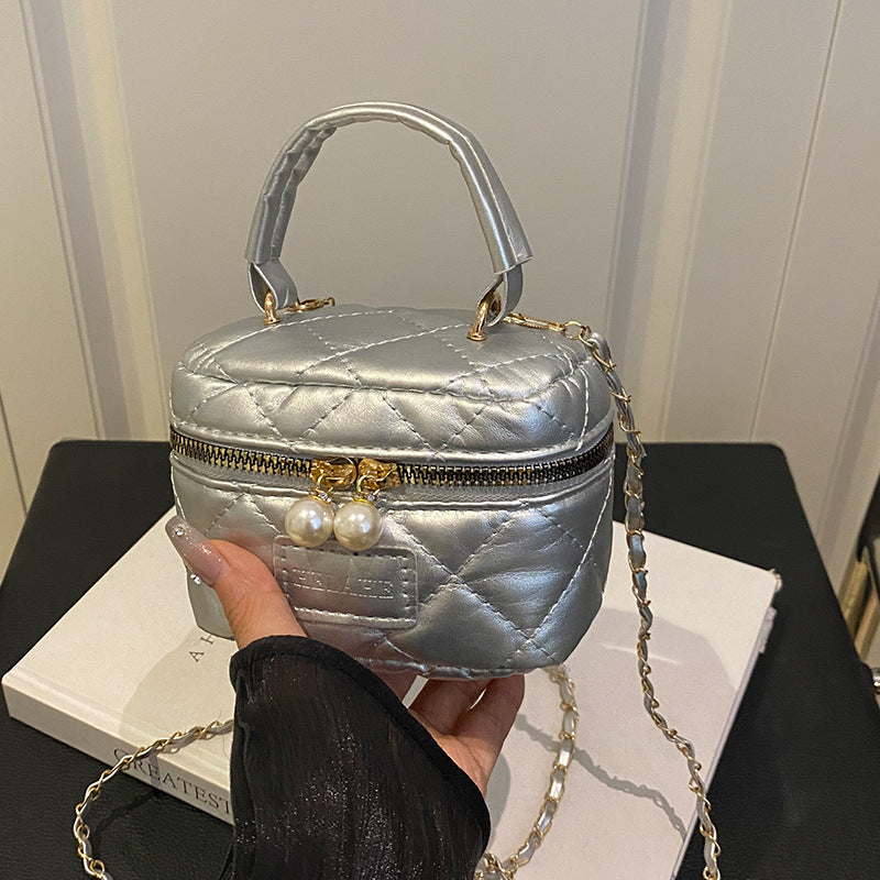 Women's Spring Summer Bag2025New Diamond Chain Bag High-End Fashionable Crossbody Bag Versatile Handheld Small Square Bag