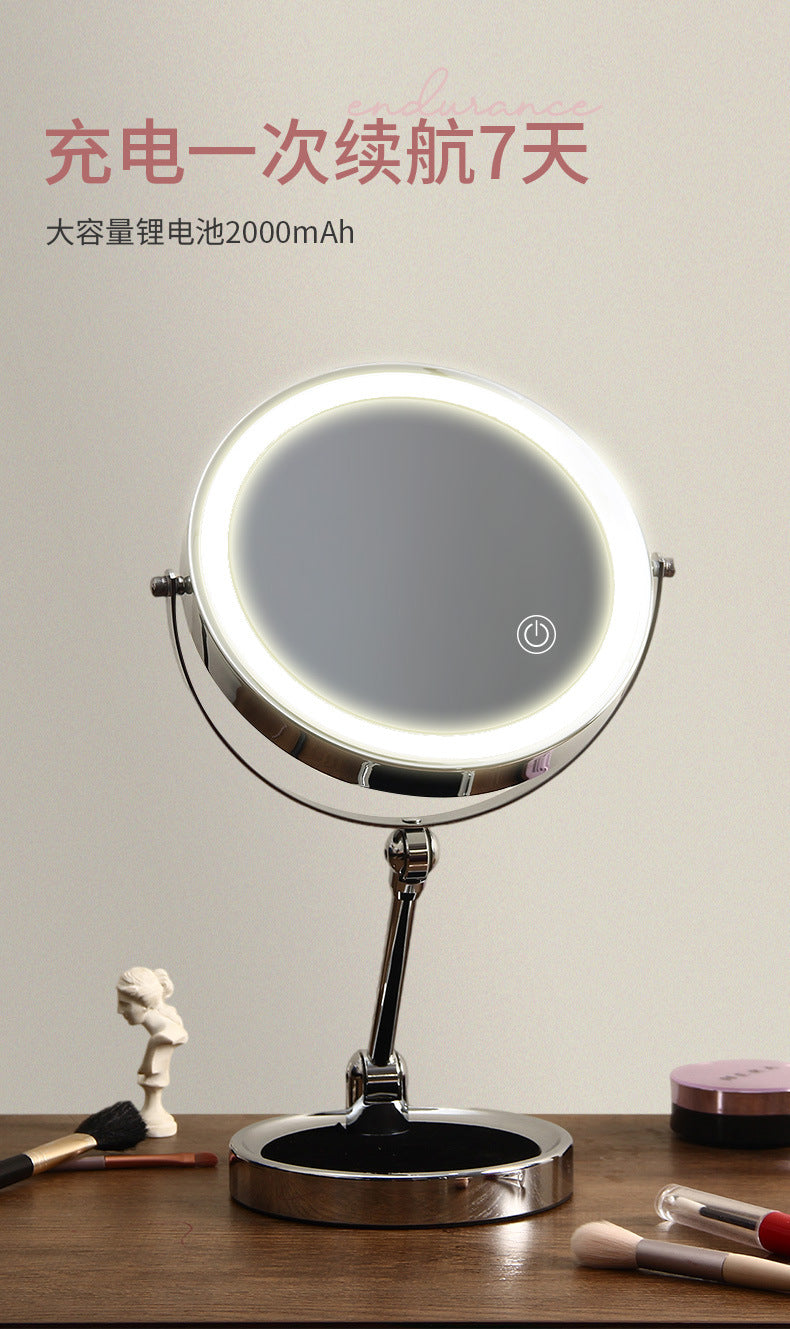 New Folding Makeup Mirror Desktop Magnifying Double-Sided led Light strip smart fill light vanity mirror touch switch