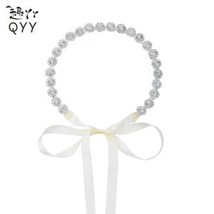 European and American Bride Accessories Wedding Dress Hairband Handmade Pearl Mesh Hair Press Headpiece Exotic Style Accessories Headband