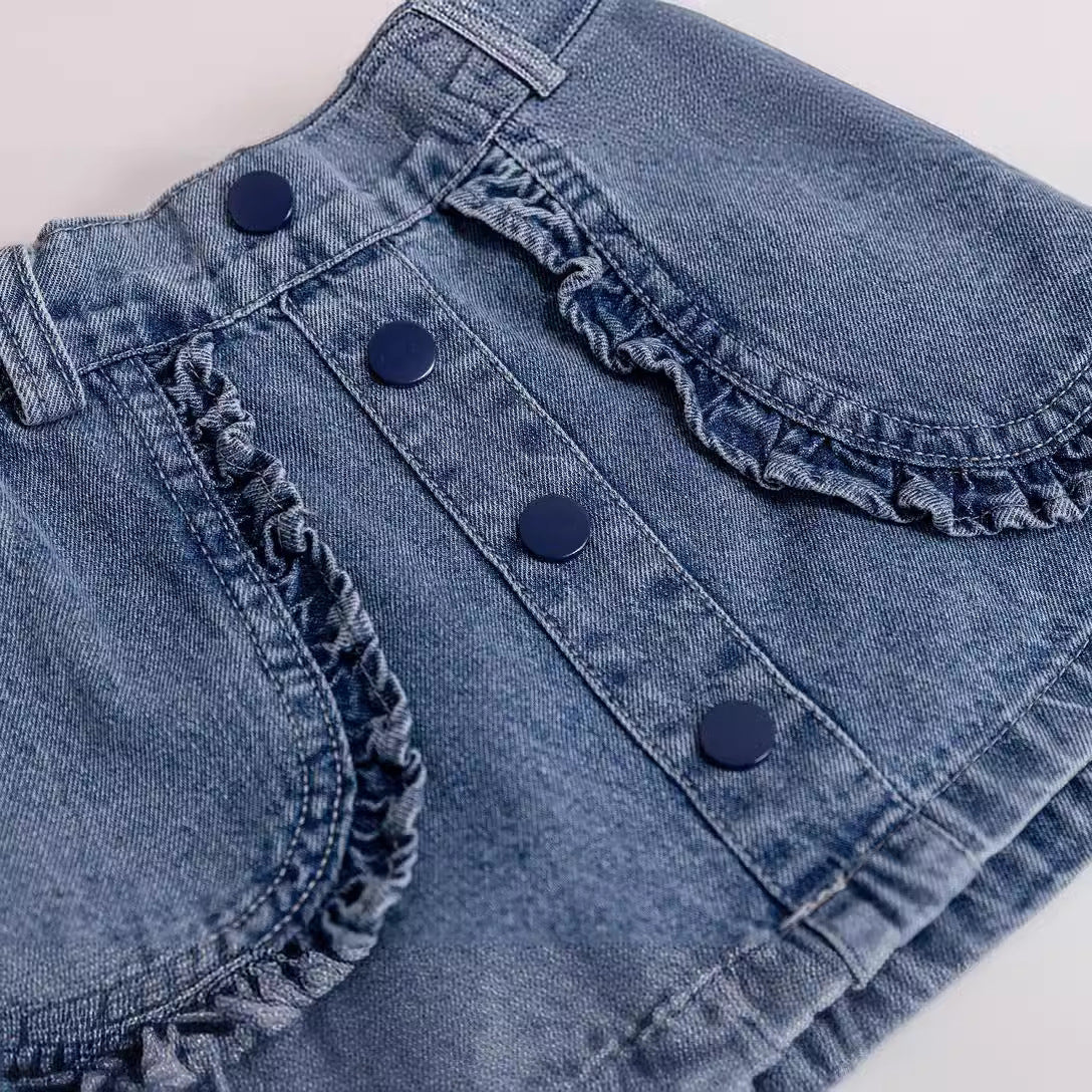 Children's clothing for girls stylish denim skirt for toddlers2025Spring and Summer New Korean Style Versatile Short Skirt for Children Trendy