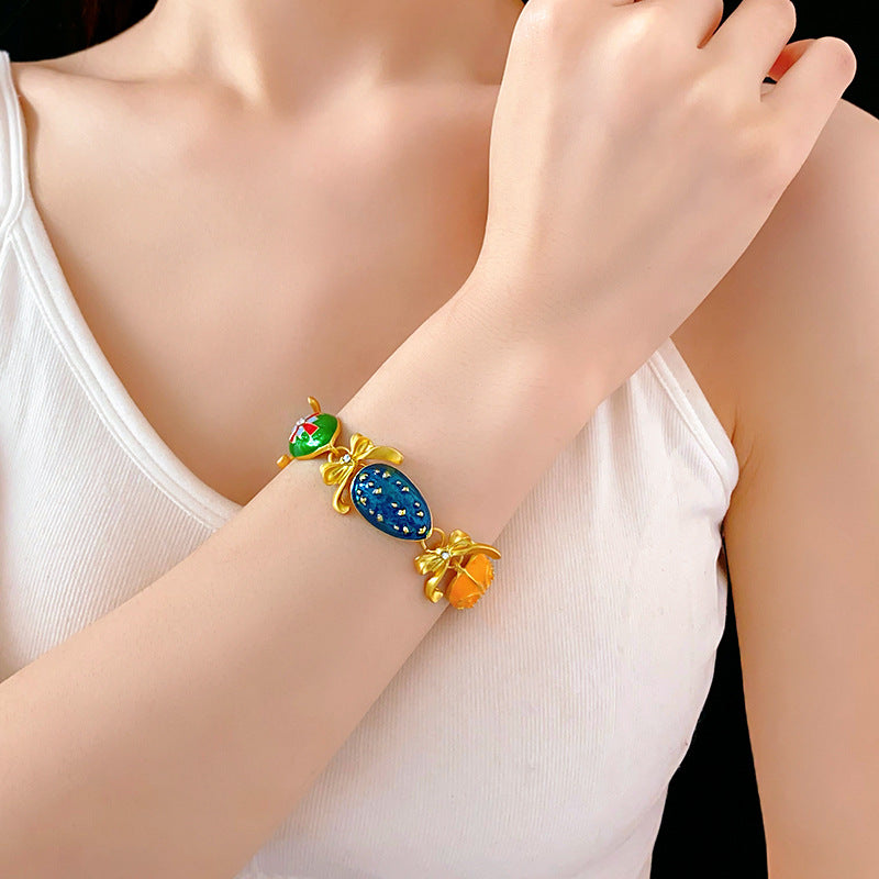 Medieval vintage Water Drop Flower Bow Necklace Palace Style Diamond Inlaid Oil Drop Collarbone Chain High-end Jewelry