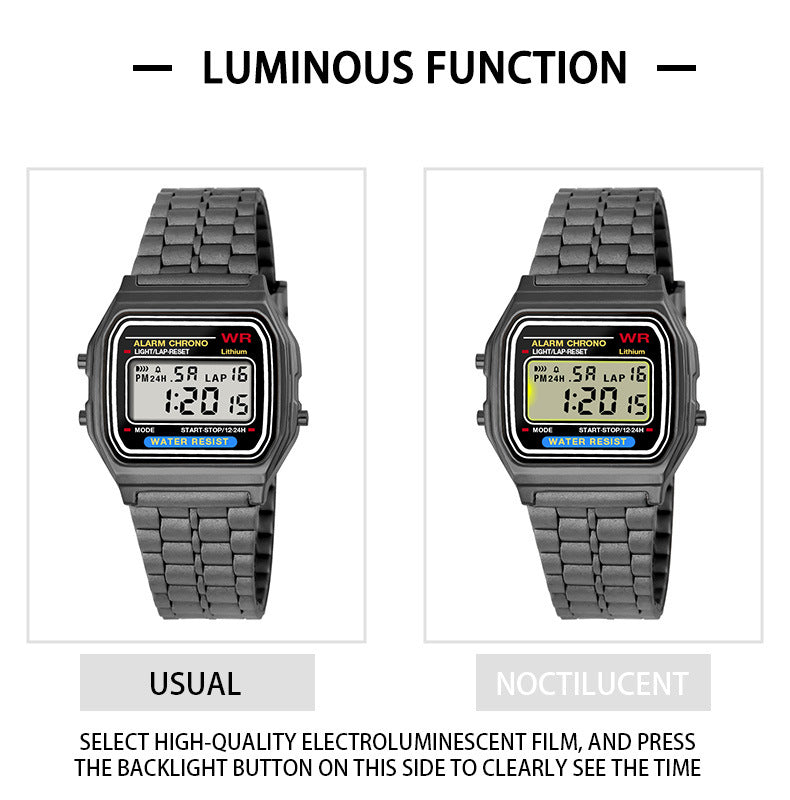Foreign Trade LED Junior and high school students timing outdoor electronic watch men and women sports luminous alarm electronic watch wholesale