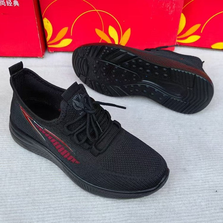 Spring Summer Women's Cloth Shoes Single Layer Fly Weave Slip-On Polyurethane Sole Breathable Flat Casual Women's Shoes
