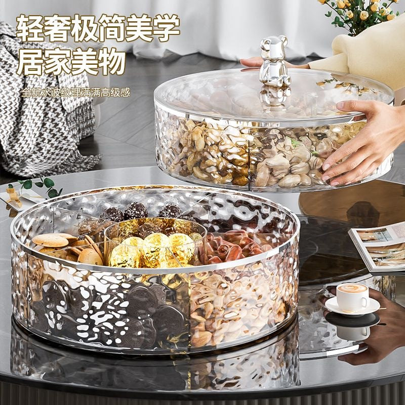 Dried Fruit Plate New Model for Living Room Coffee Table Home Use Light Luxury High-end Exquisite Compartmented Nut Candy Box Snack Display Tray
