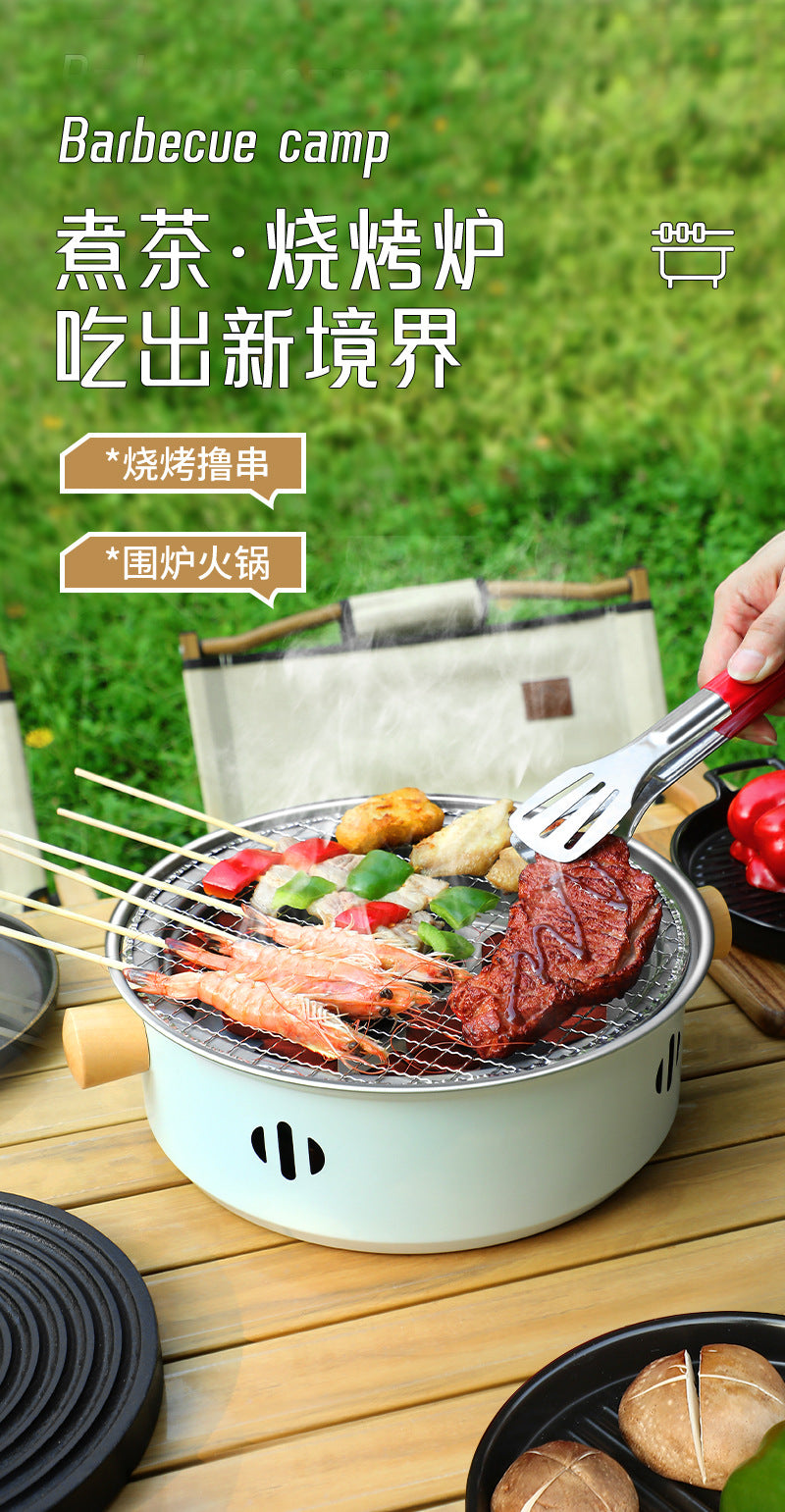 Factory Direct Sale Stainless Steel Charcoal Grill Portable Charcoal Fire BBQ Grill Outdoor Camping Home Indoor BBQ Rack