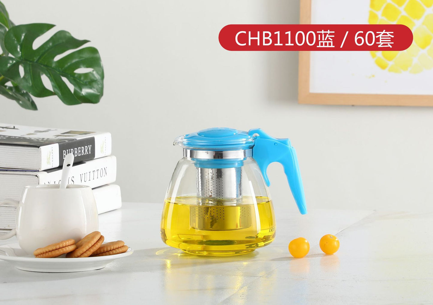 Large Capacity Glass Teapot Kung Fu Tea Brewing Pot Household Kettle Single Pot Heat Resistant Filter Tea Maker Flower Tea Tea Set