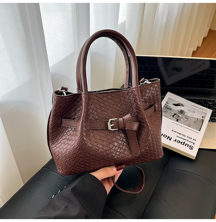 Korean style Niche Sweet Girl Handbag2025New high-end vegetable basket woven bag single shoulder crossbody bag