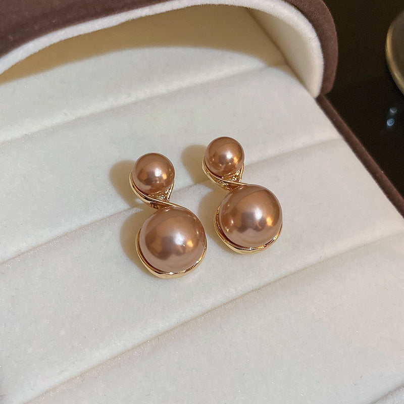 Pearl Earrings with a Sense of Sophistication Real Gold Electroplated Silver Needle French Retro Palace Style Earrings Versatile Ear Jewelry Wholesale